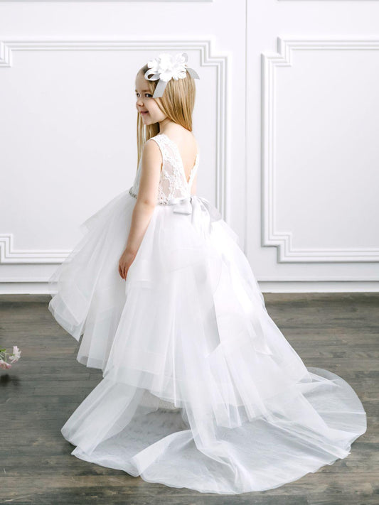 Teter Warm Cascading Ruffled Flower Girl Dress (Size 2, 3, 4)