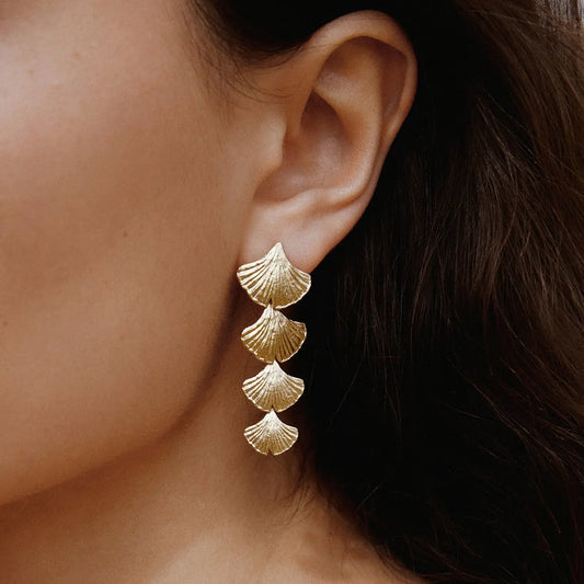 Biloba Earrings | Jewelry Gold Gift Waterproof