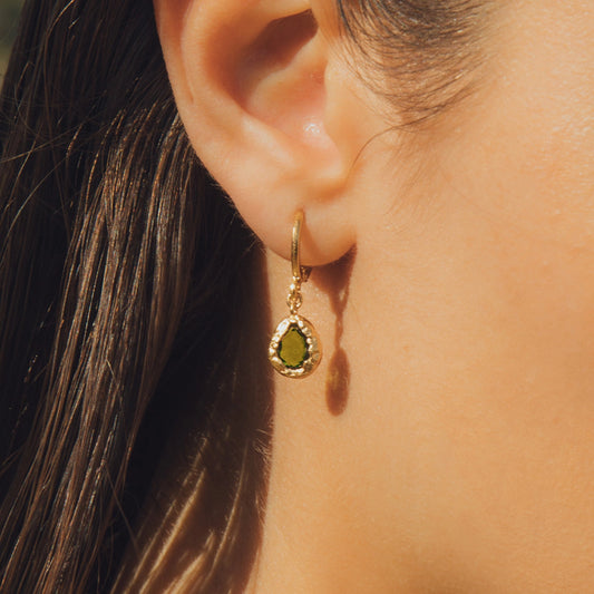Lysia Dark Green Earrings | Jewelry Gold Gift Waterproof