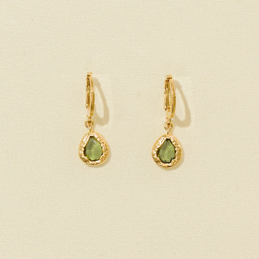 Lysia Dark Green Earrings | Jewelry Gold Gift Waterproof
