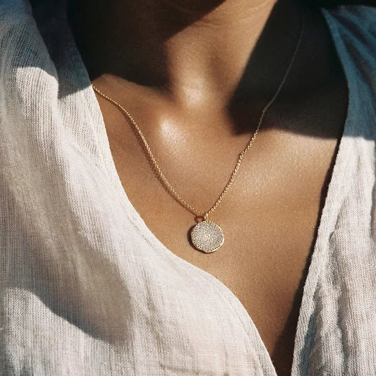 Luna Pavé Necklace | Jewelry Gold Gift Waterproof