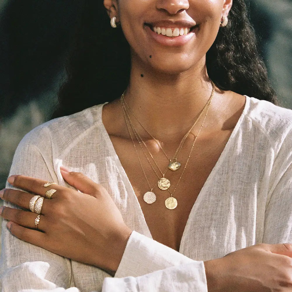 Luna Pavé Necklace | Jewelry Gold Gift Waterproof