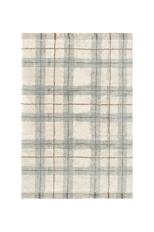 Lorena Canals WASHABLE RUG TARTAN BLUE SAGE