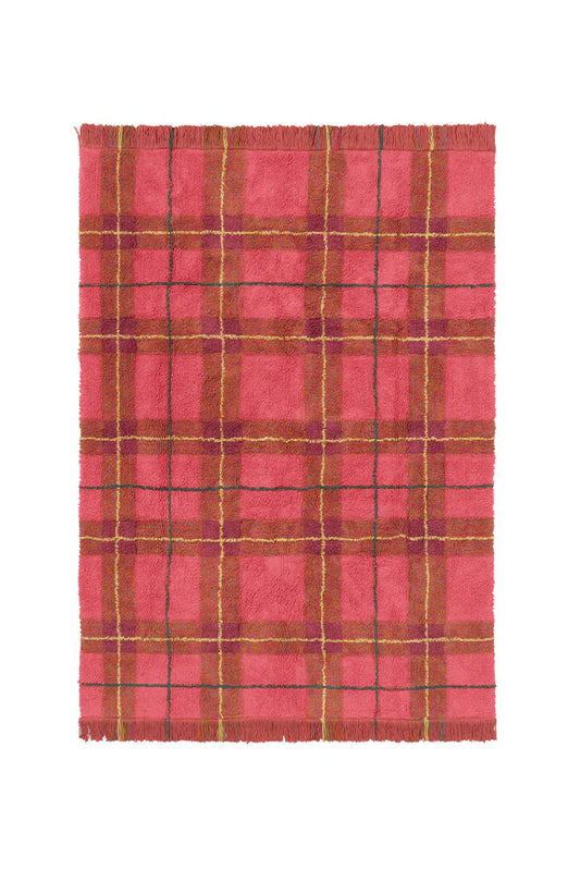 Lorena Canals WASHABLE RUG TARTAN VINTAGE RED