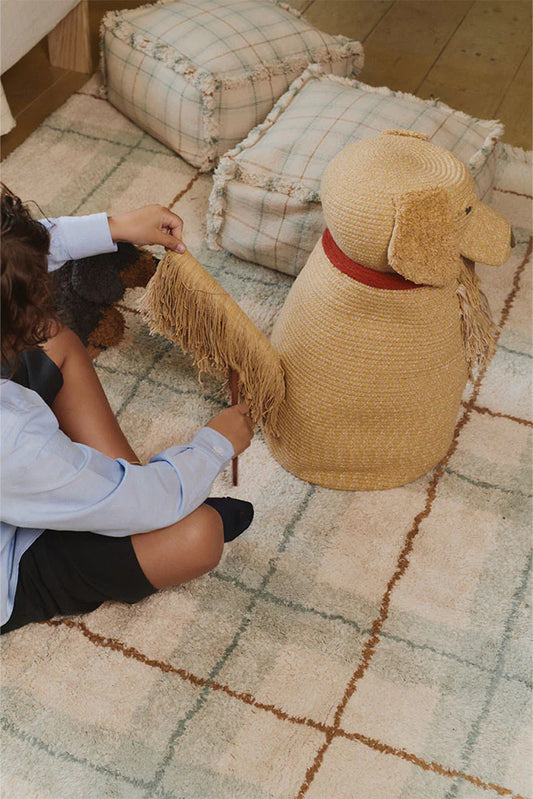 Lorena Canals HANDLOOM PUFF BLUE SAGE