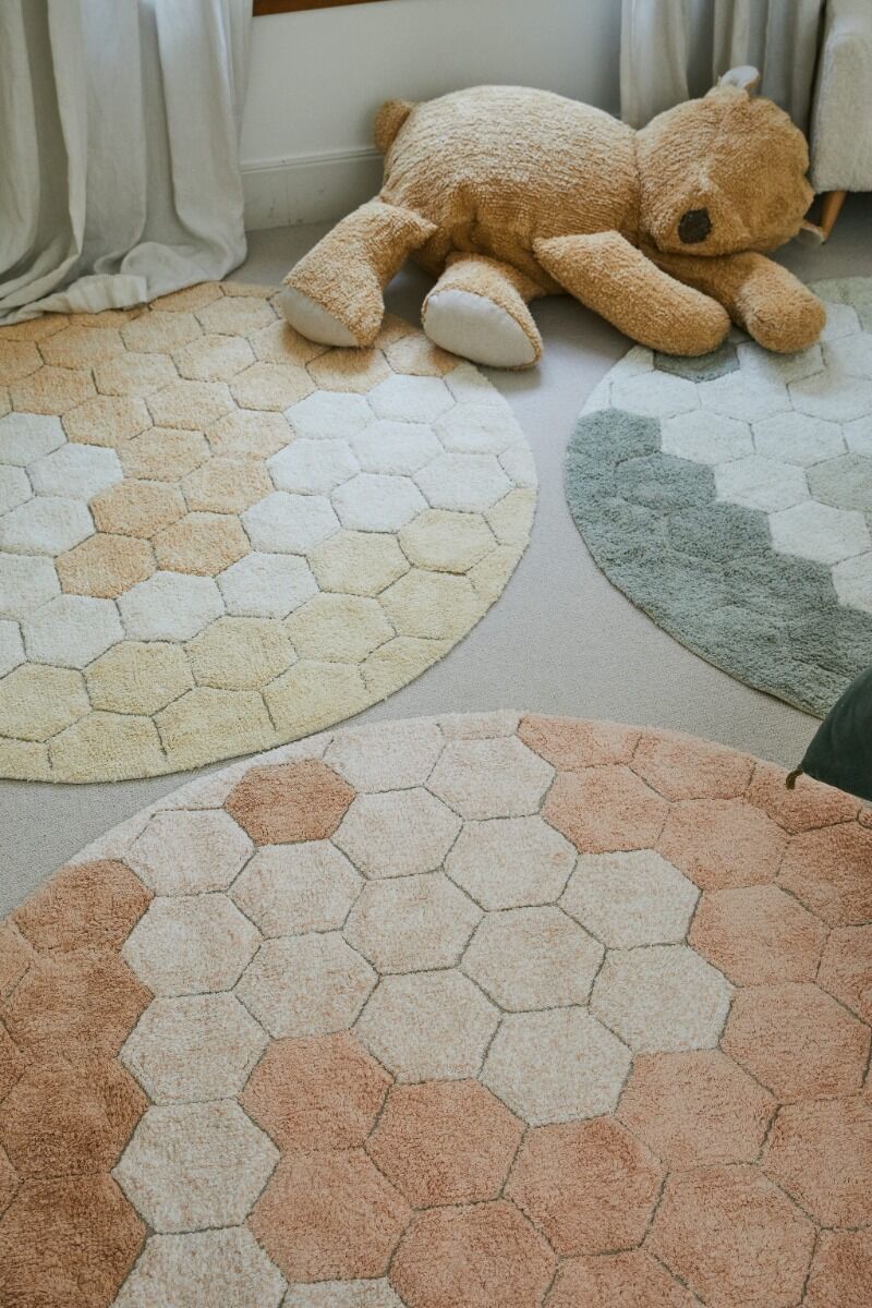 Lorena Canals Washable rug Round Honeycomb Rose