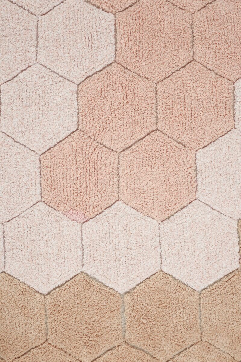 Lorena Canals Washable rug Round Honeycomb Rose