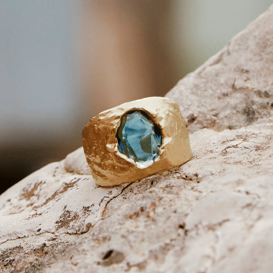 Carmen Blue Ring | Jewelry Gold Gift Waterproof