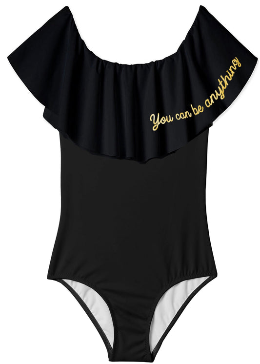"You Can Be Anything" Black Swimsuit