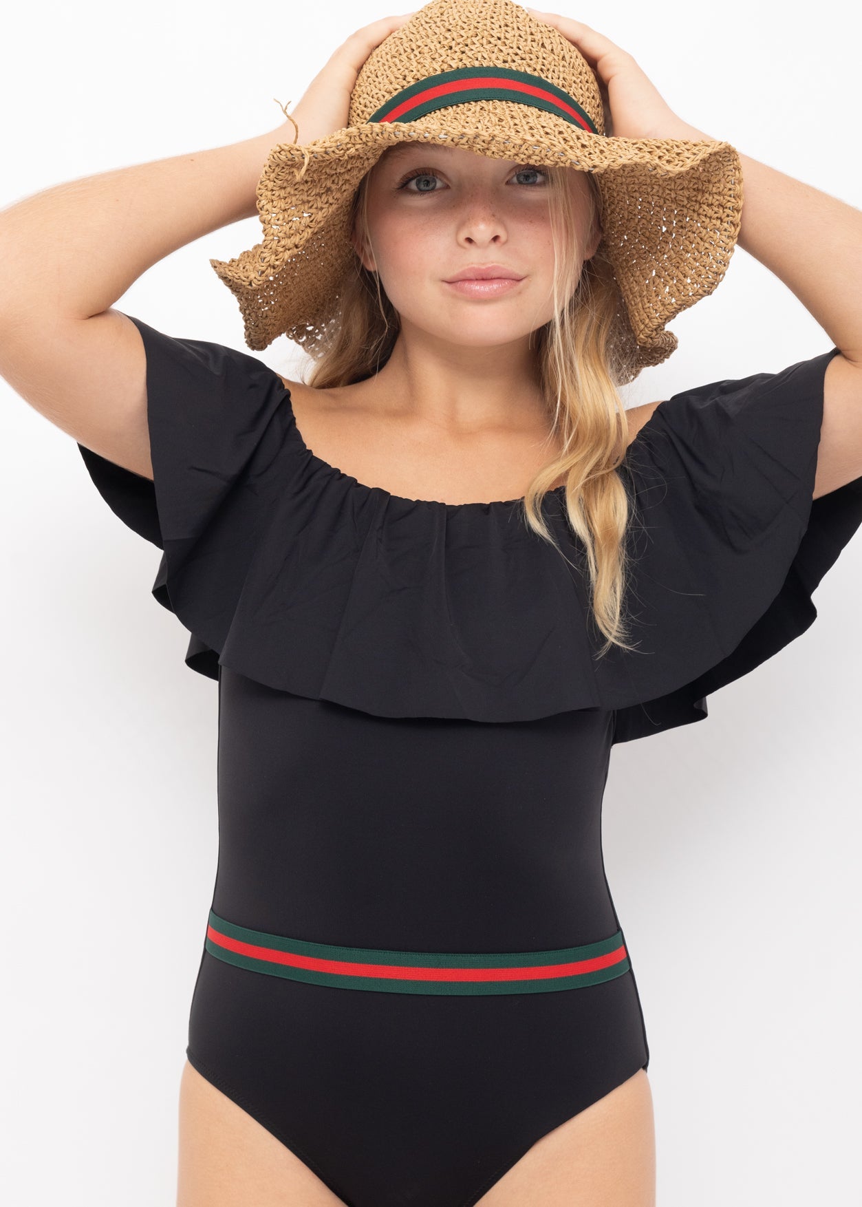 Black Swimsuit with Belt