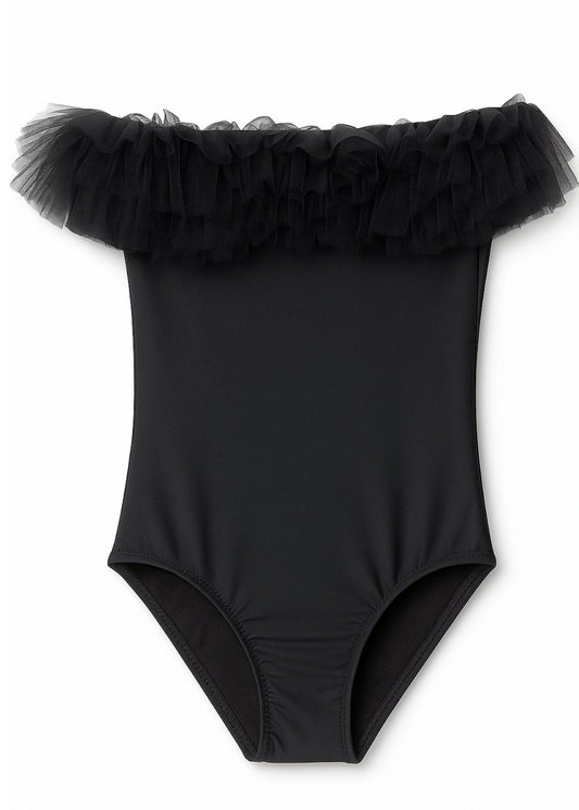 Black Swimsuit with Tulle