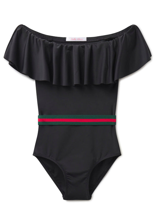 Black Swimsuit with Belt