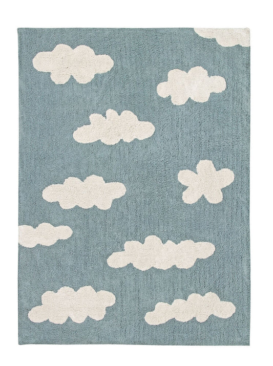 Lorena Canals Washable Rug Clouds Vintage Blue