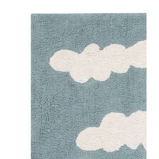 Lorena Canals Washable Rug Clouds Vintage Blue