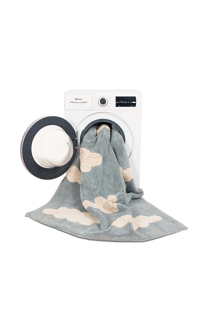 Lorena Canals Washable Rug Clouds Vintage Blue