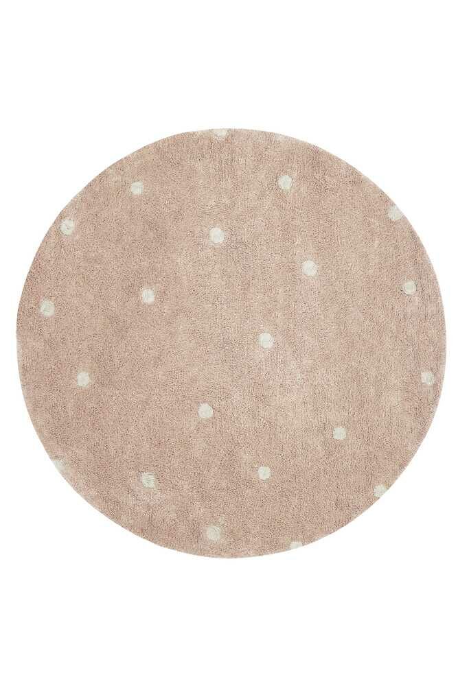 Lorena Canals Washable Rug Round Dot Rose