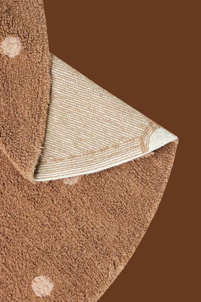 Lorena Canals Washable Rug Round Dot Chestnut