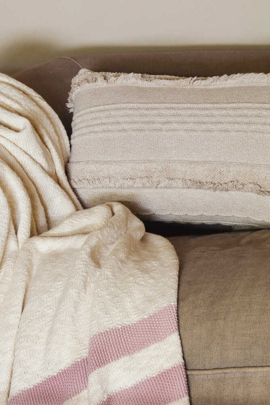 Lorena Canals Washable Knitted Cushion Air Dune White 1' x 1'8"