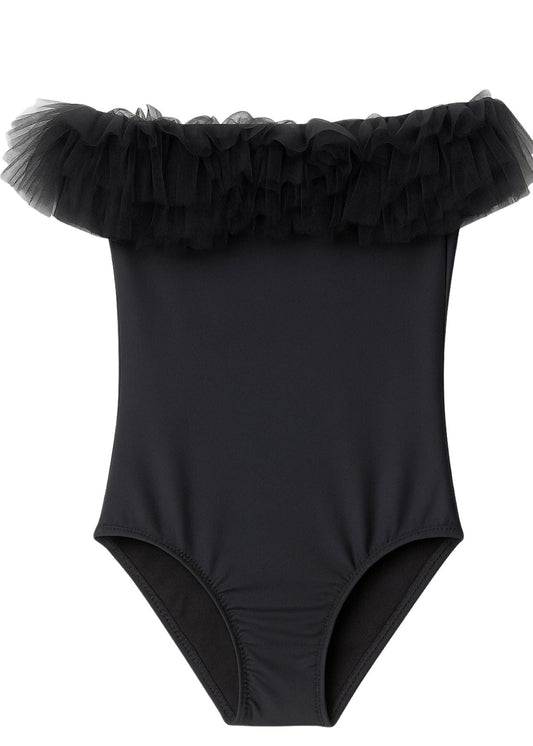 Black Swimsuit with Tulle