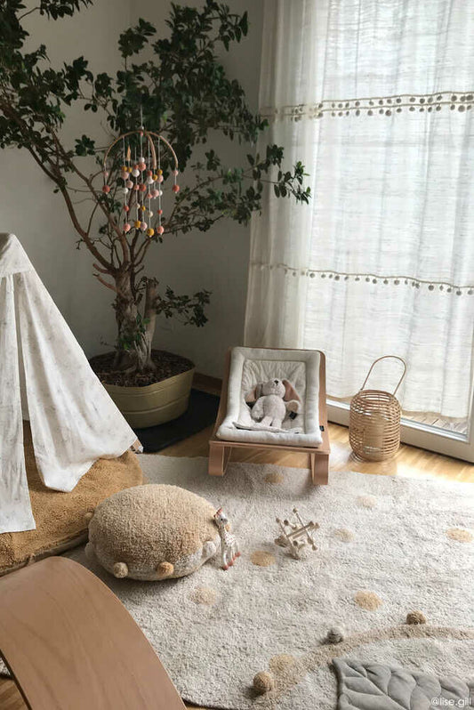 Lorena Canals Washable rug Hippy Dots Natural - Honey