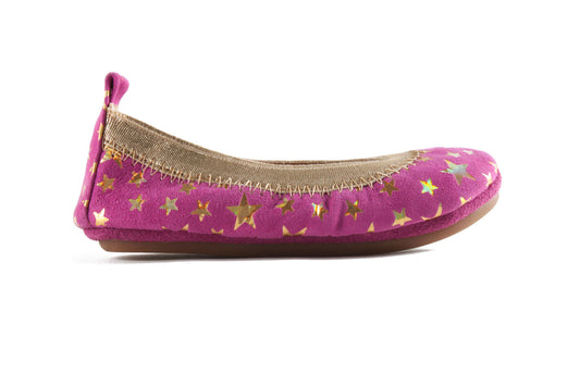 Yosi Samra Ballet Flats in Vivid Violet wit Gold Star
