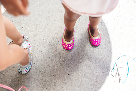 Yosi Samra Ballet Flats in Vivid Violet wit Gold Star