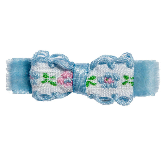 No Slippy Hair Clippy - Irene Mini Embroidered Baby Bow