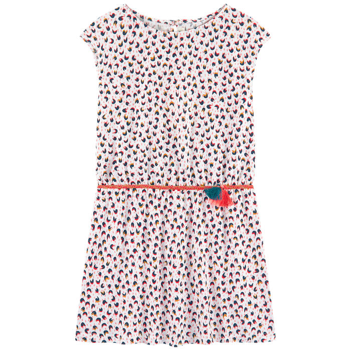 Catimini Girl's Micro-printed Jersey Dress (Size 8)