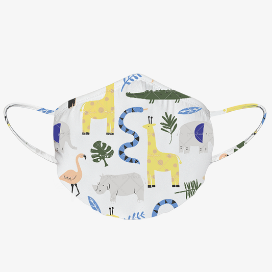 Children's Washable Face Mask with Antimicrobial Protection - Jungle Animals