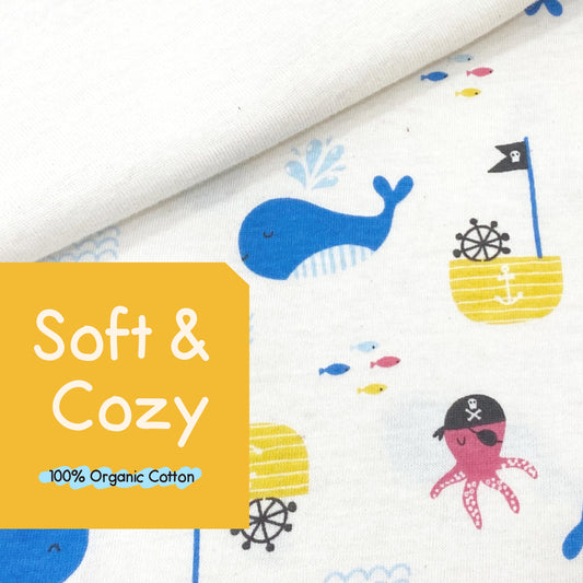 Organic 2 Pieces Pajama Set - Whale Pirate