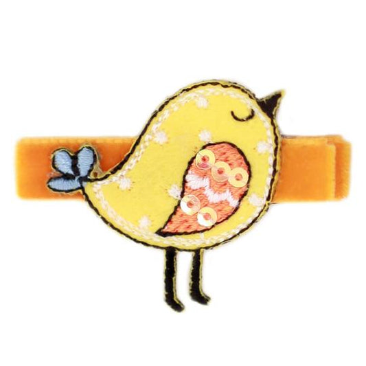 No Slippy Hair Clippy - Raven Orange Bird Novelty Hair Clip