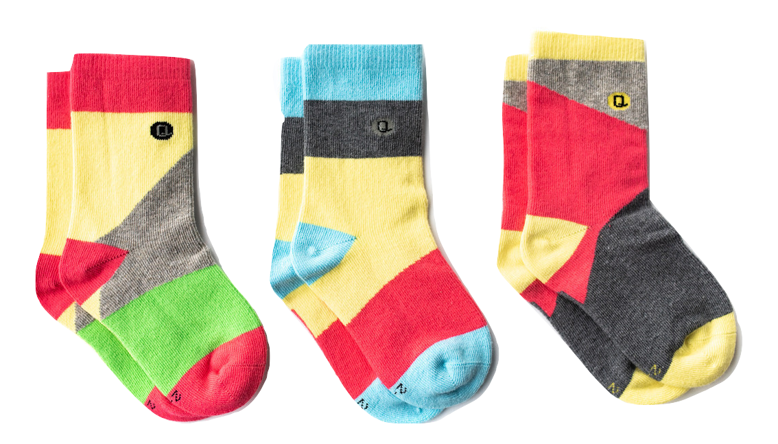 Q for Quinn - Socks | Blocks of Colour, Organic Toddler, Kids Socks