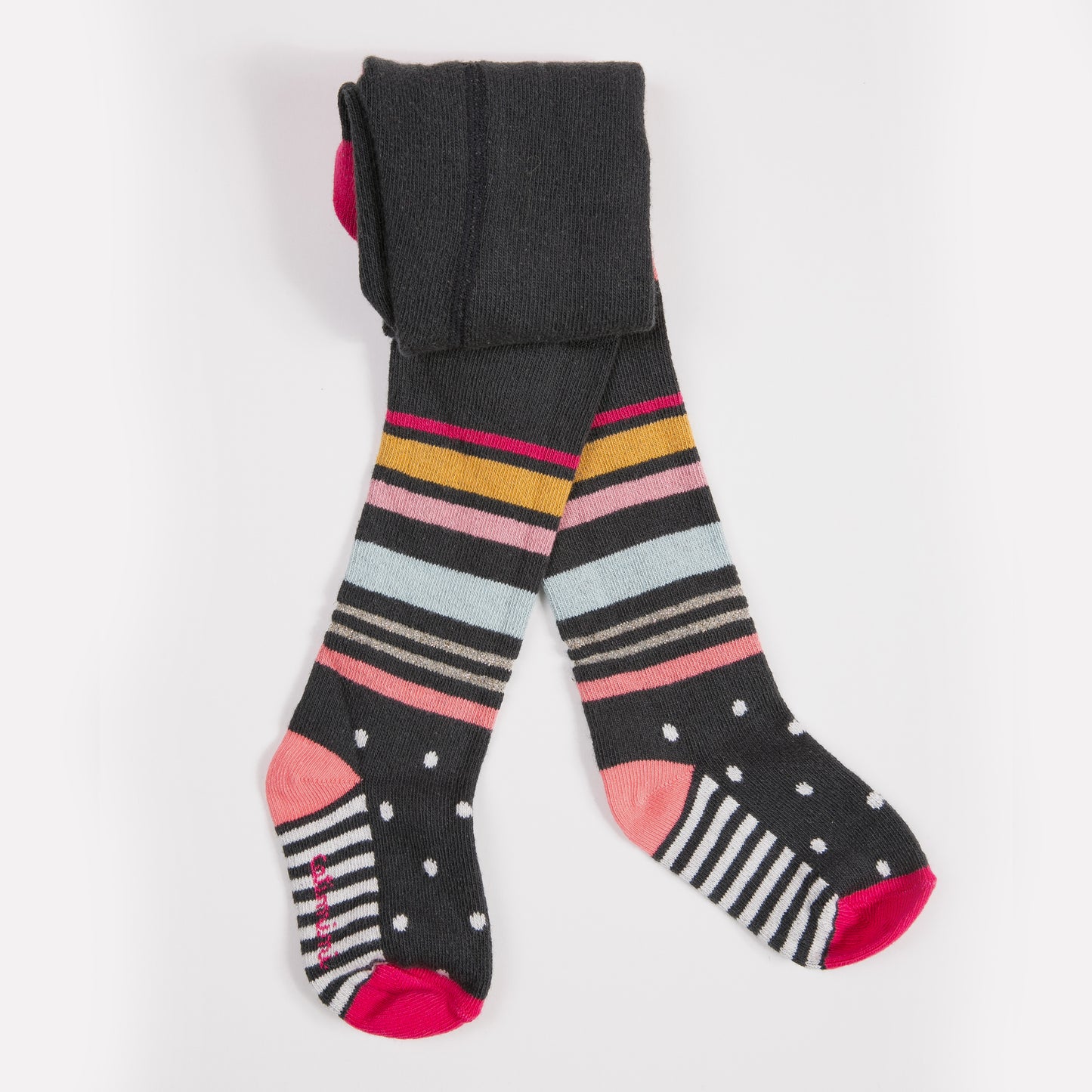 Catimini Baby Girl Striped and Polka Dot Tights (3-6m, 9-12m)
