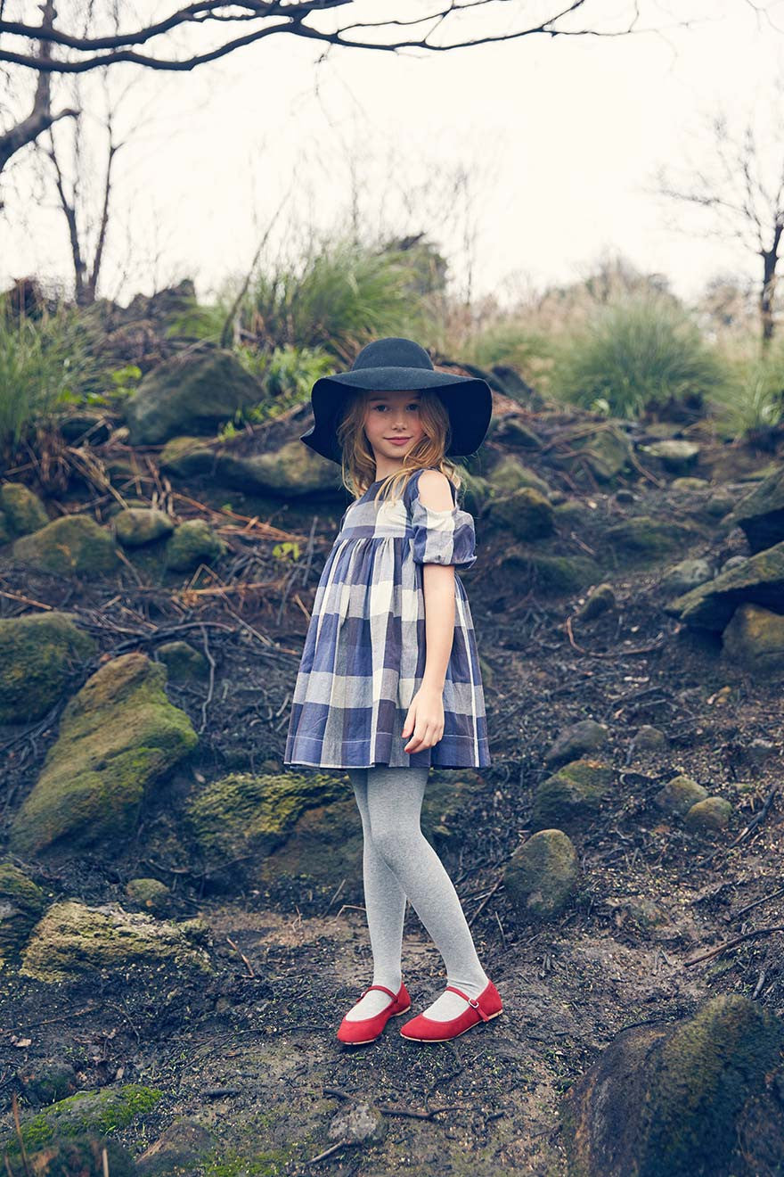 Nellystella Venessa Dress in Large Blue Plaid