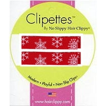 Clipettes Flakes Ribbon Print Pairs Red Flakes