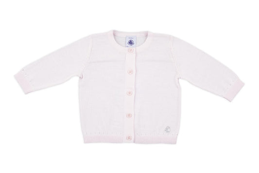 Petit Bateau Baby Knit Cardigan in Light Pink (6m)