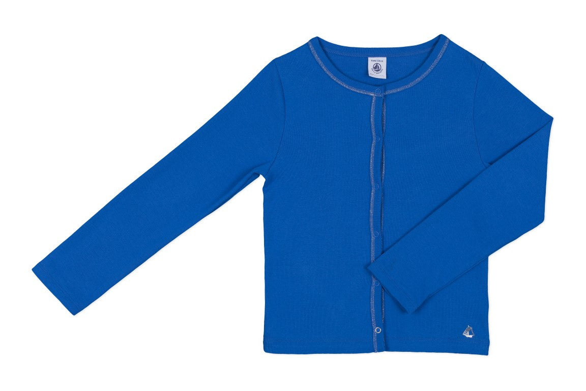 Petit Bateau Girl Cardigan - Blue (24m, 36m, 3T, 6T, 10T)