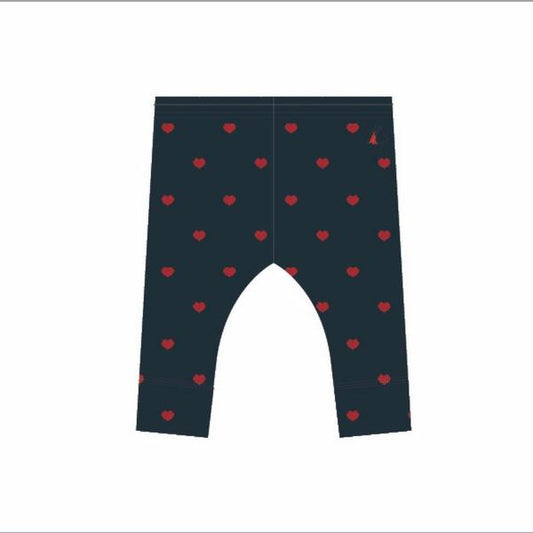 Petit Bateau Baby Girl Heart Print Leggings (6m red)
