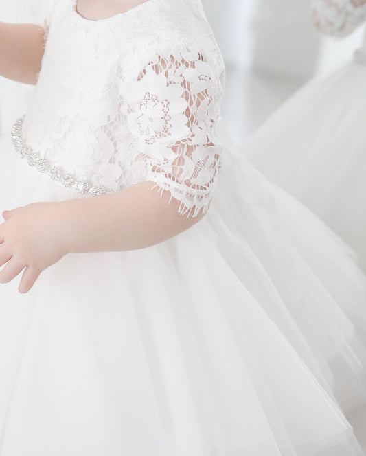 Teter Warm Tulle Skirt with Lace Sleeve Dress