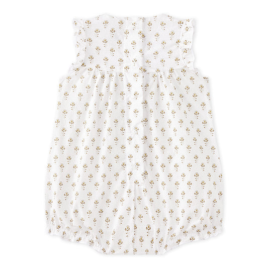 Petit Bateau Baby Girl Floral Sleeveless Bubble Romper