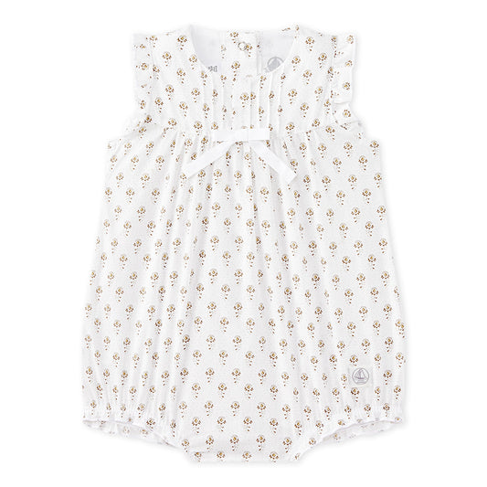Petit Bateau Baby Girl Floral Sleeveless Bubble Romper