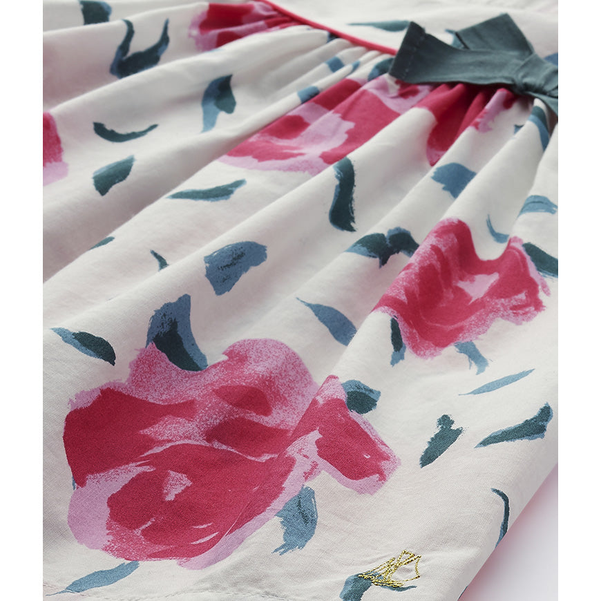 Petit Bateau Baby Girl Short Sleeve Floral Dress (3m, 6m, 18m)