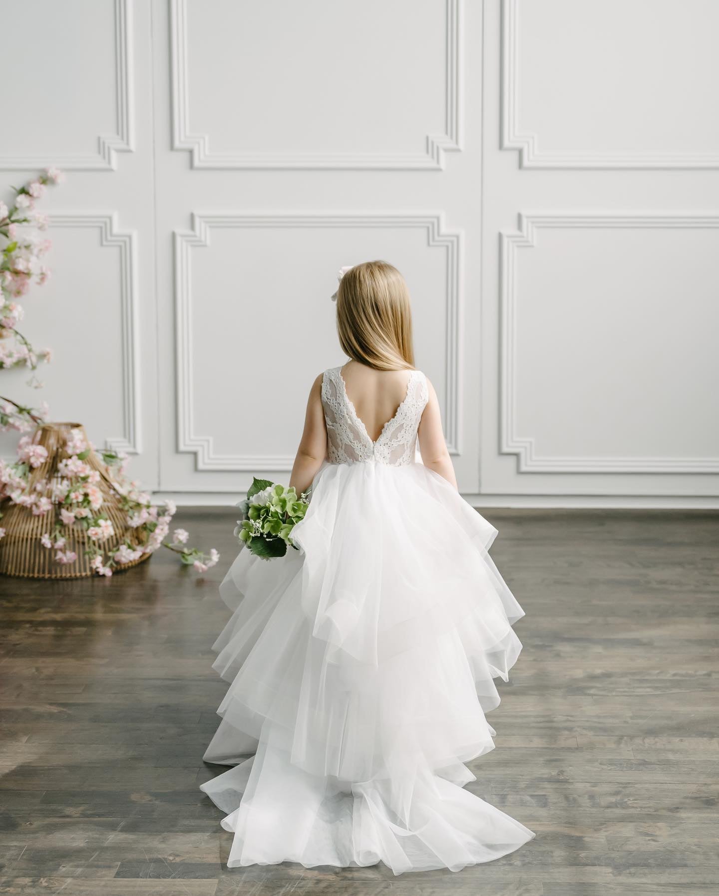 Teter Warm Cascading Ruffled Flower Girl Dress (Size 2, 3, 4)