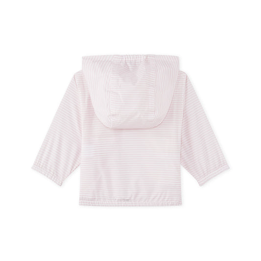 Petit Bateau Pink Striped Water-proof Windbreaker (Size 6m)