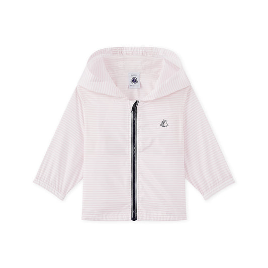 Petit Bateau Pink Striped Water-proof Windbreaker (Size 6m)