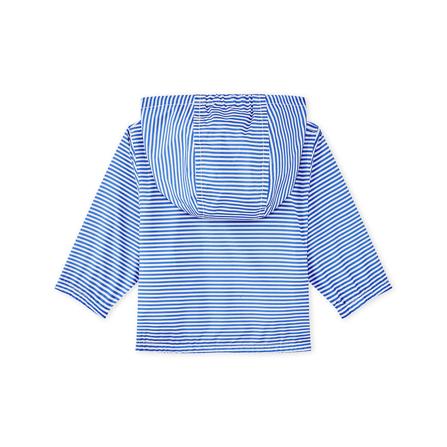 Petit Bateau Blue Striped Windbreaker (Size 3m, 6m, 12m, 18m)