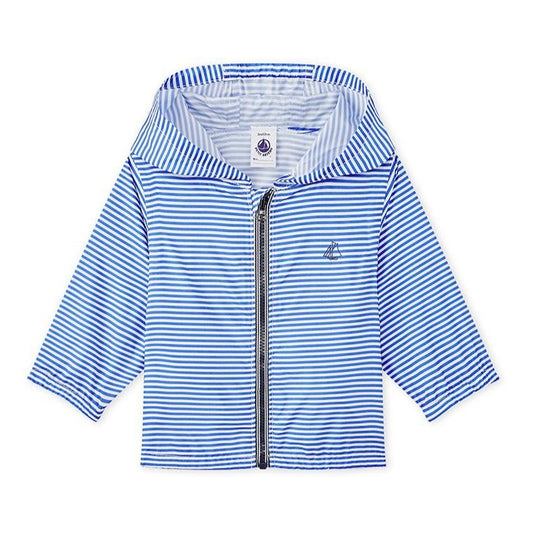 Petit Bateau Blue Striped Windbreaker (Size 3m, 6m, 12m, 18m)