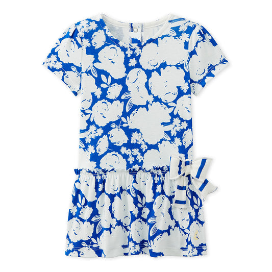 Petit Bateau Baby Girl Short Sleeve Floral Dress (3m, 6m, 12m, 36m)