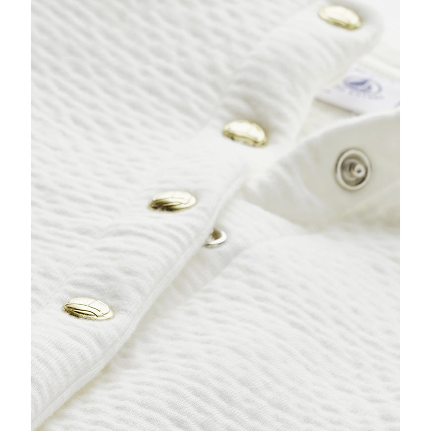 Petit Bateau Baby Girl White Coat (Size 12m)