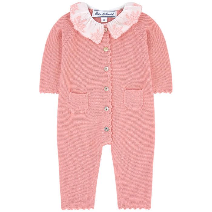 Tartine et Chocolat Baby Girl Pink Knitted Playsuit